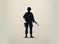 Силуэт солдата с автоматом