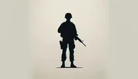Силуэт солдата с автоматом