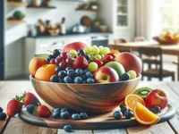 Миска фруктов на кухне