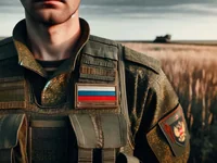 Российский солдат в поле