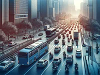 Городской трафик на закате