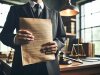 Юрист держит договор