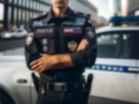 Полицейский у патрульной машины