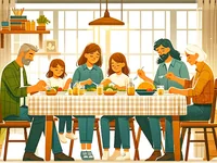 Семья за обеденным столом
