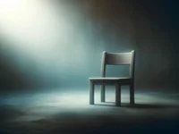 Одинокий стул в полумраке