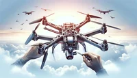 Сборка дрона в облаках