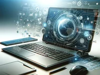 Голографическая Земля на ноутбуке