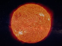 Пылающее солнце в космосе