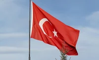 Развевающийся турецкий флаг