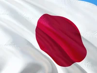 Японский флаг на ветру