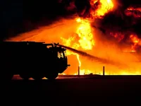 Тушение горящего самолёта