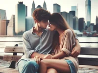 Молодая пара в Нью-Йорке